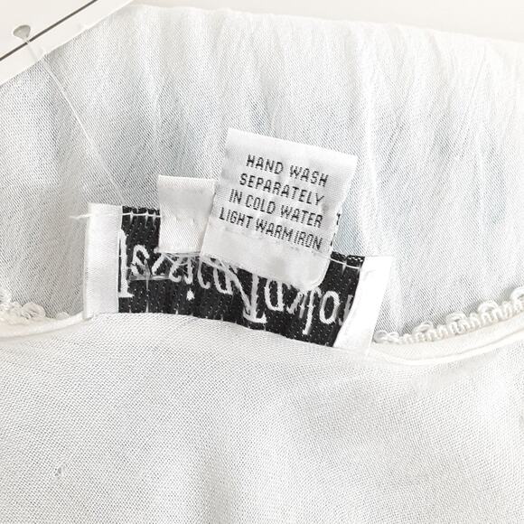 Vintage 90s Tie Dye Midi Dress Handkerchief Hem Embroidered Resort Wear 3X NWT - Picture 9 of 13